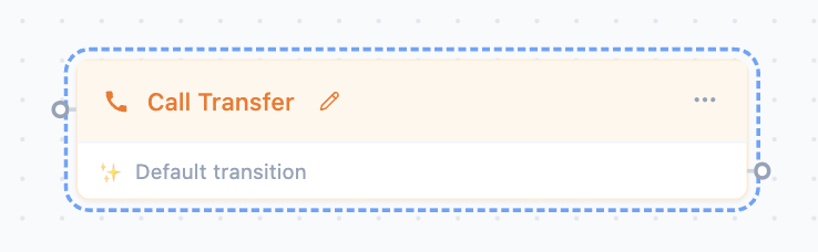 Empty call transfer node